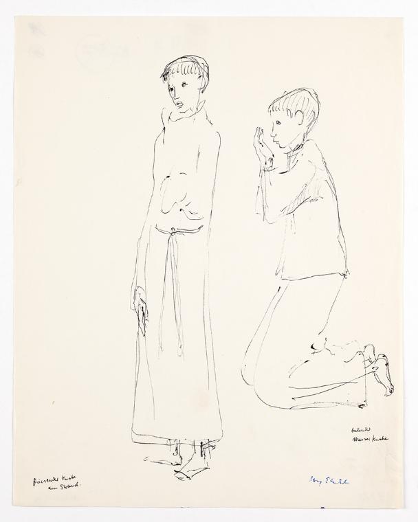 Georg Ehrlich, Chorknaben, 1963-1964, Papier, 27,8 x 21,8 cm, Belvedere, Wien, Inv.-Nr. 10265/1…