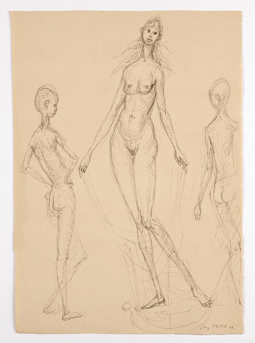 Georg Ehrlich, Venus mit zwei Knaben, 1949, Feder braun, 31,2 x 22 cm, Belvedere, Wien, Inv.-Nr…