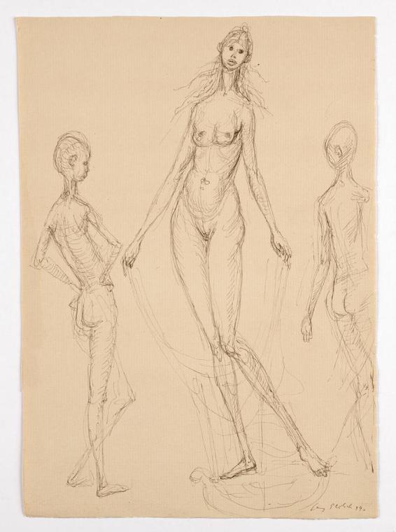 Georg Ehrlich, Venus mit zwei Knaben, 1949, Feder braun, 31,2 x 22 cm, Belvedere, Wien, Inv.-Nr…