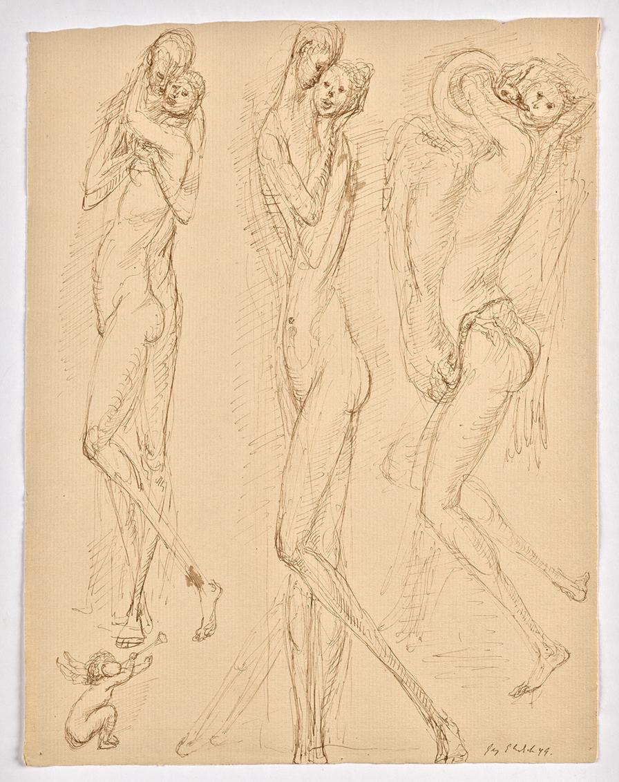 Georg Ehrlich, Skizze zu Leda und der Schwan, 1949, Papier, 31,4 x 24,3 cm, Belvedere, Wien, In ...