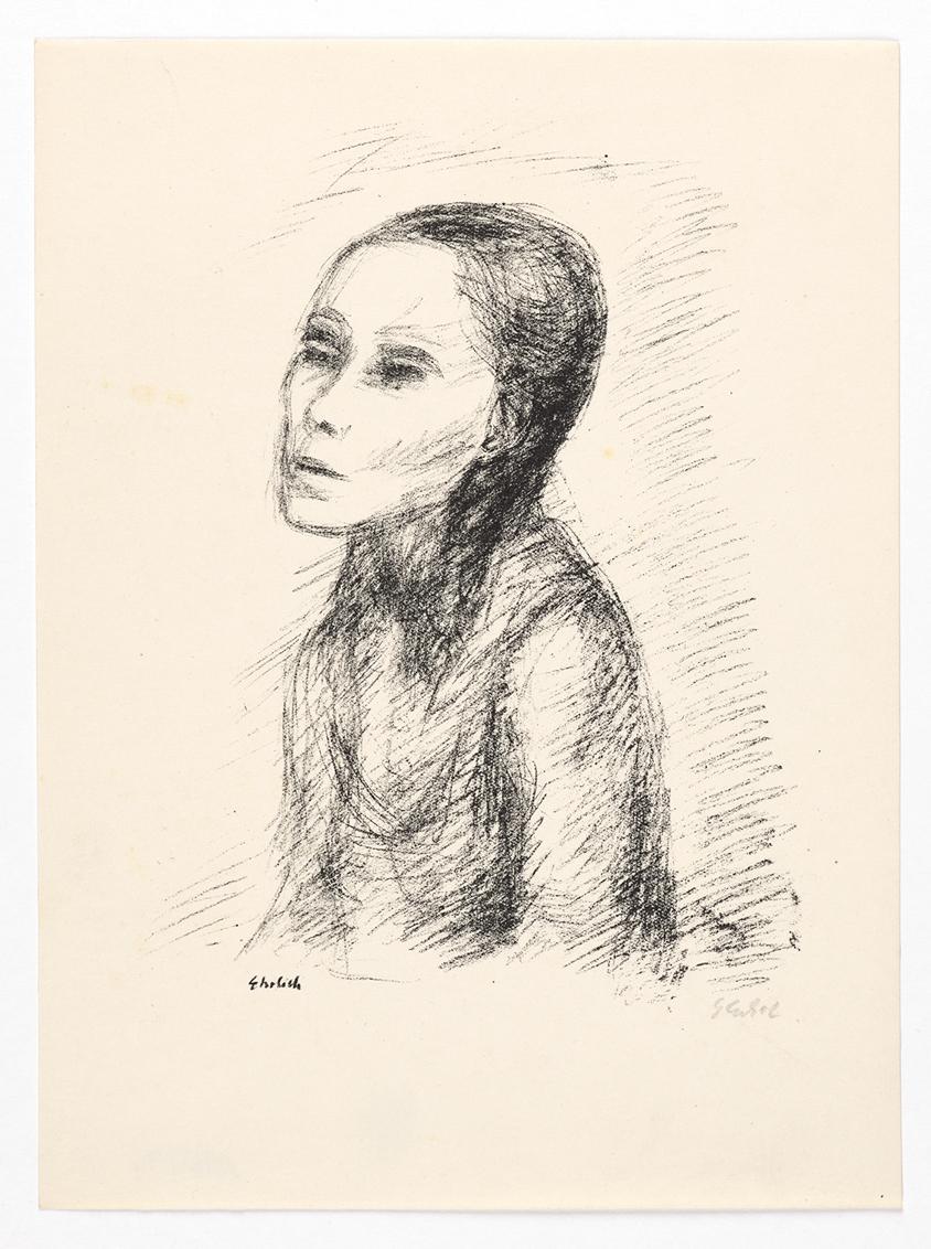 Georg Ehrlich, Frauenbildnis im Halbprofil, 1927, Radierung, Blattmaße: 25,2 × 18,7 cm, Belvede…