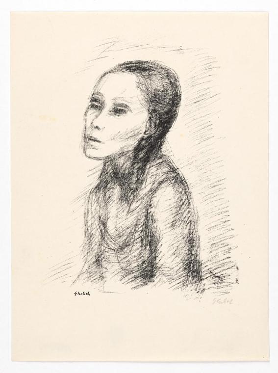 Georg Ehrlich, Frauenbildnis im Halbprofil, 1927, Radierung, Blattmaße: 25,2 × 18,7 cm, Belvede…