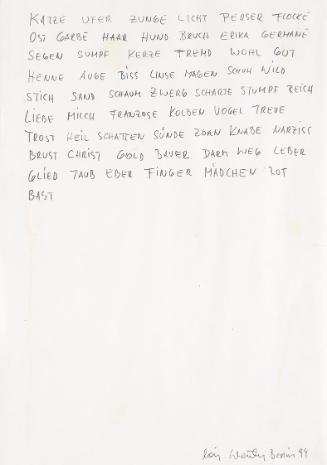 Lois Weinberger, Von Marzahn zum Müggelsee, 1994, Bleistift und Filzstift auf Papier, Blattmaße…