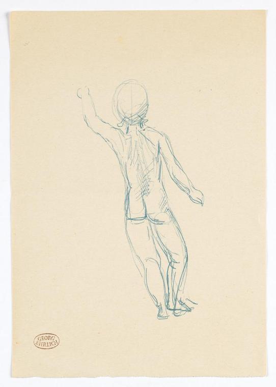 Rückenakt eines stehenden Mädchens