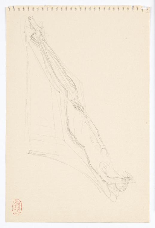 Georg Ehrlich, Liegender weiblicher Akt, Bleistift, 15,1 × 22,8 cm, Belvedere, Wien, Inv.-Nr. 1…