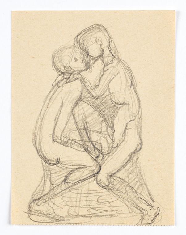 Georg Ehrlich, Story of a Panic, um 1957, Bleistift, 14,1 × 10,8 cm, Belvedere, Wien, Inv.-Nr. …