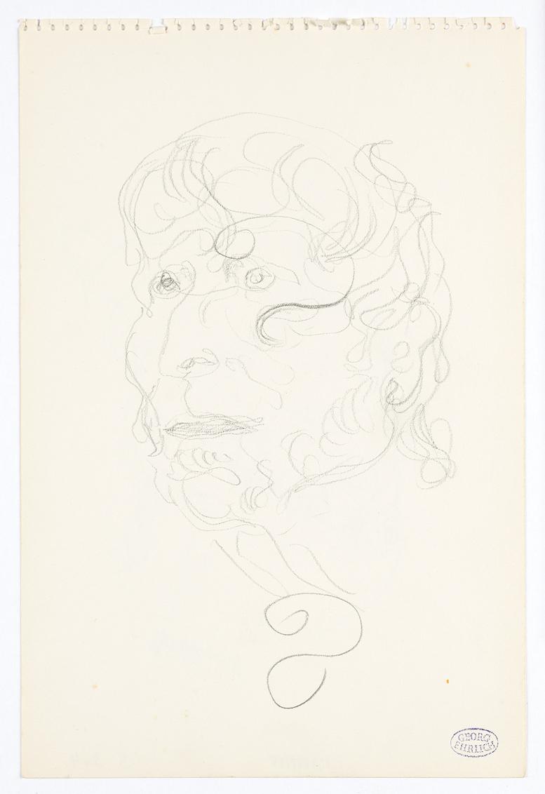 Georg Ehrlich, Römischer Kopf aus dem Museum in Aquileia, Bleistift, 27 × 17,8 cm, Belvedere, W…