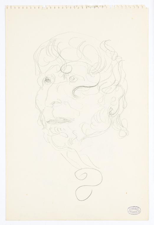 Georg Ehrlich, Römischer Kopf aus dem Museum in Aquileia, Bleistift, 27 × 17,8 cm, Belvedere, W…