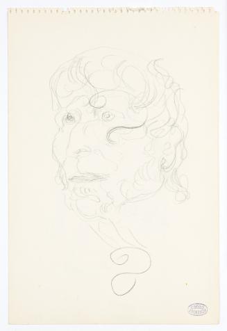 Georg Ehrlich, Römischer Kopf aus dem Museum in Aquileia, Bleistift, 27 × 17,8 cm, Belvedere, W…