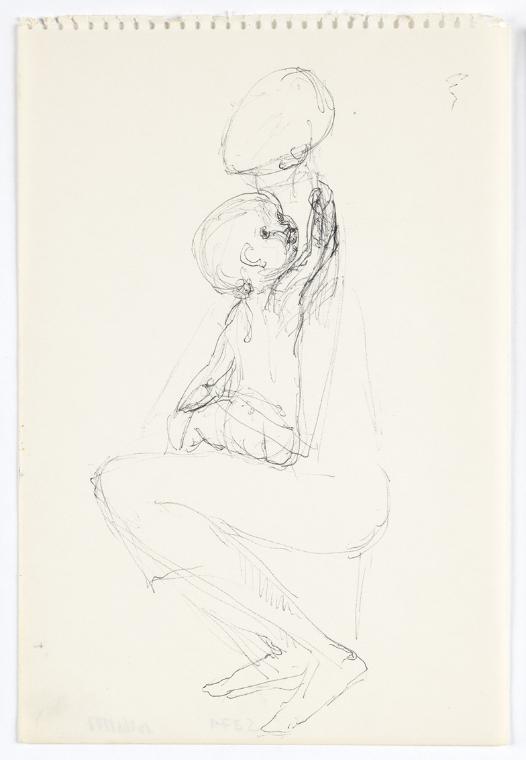 Georg Ehrlich, Der schlimme kleine Bruder, 1957, Kugelschreiber, 24 × 16,1 cm, Belvedere, Wien,…