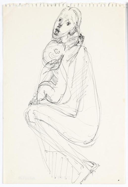 Georg Ehrlich, Der schlimme kleine Bruder, 1957, Kugelschreiber, 24 × 16,1 cm, Belvedere, Wien,…