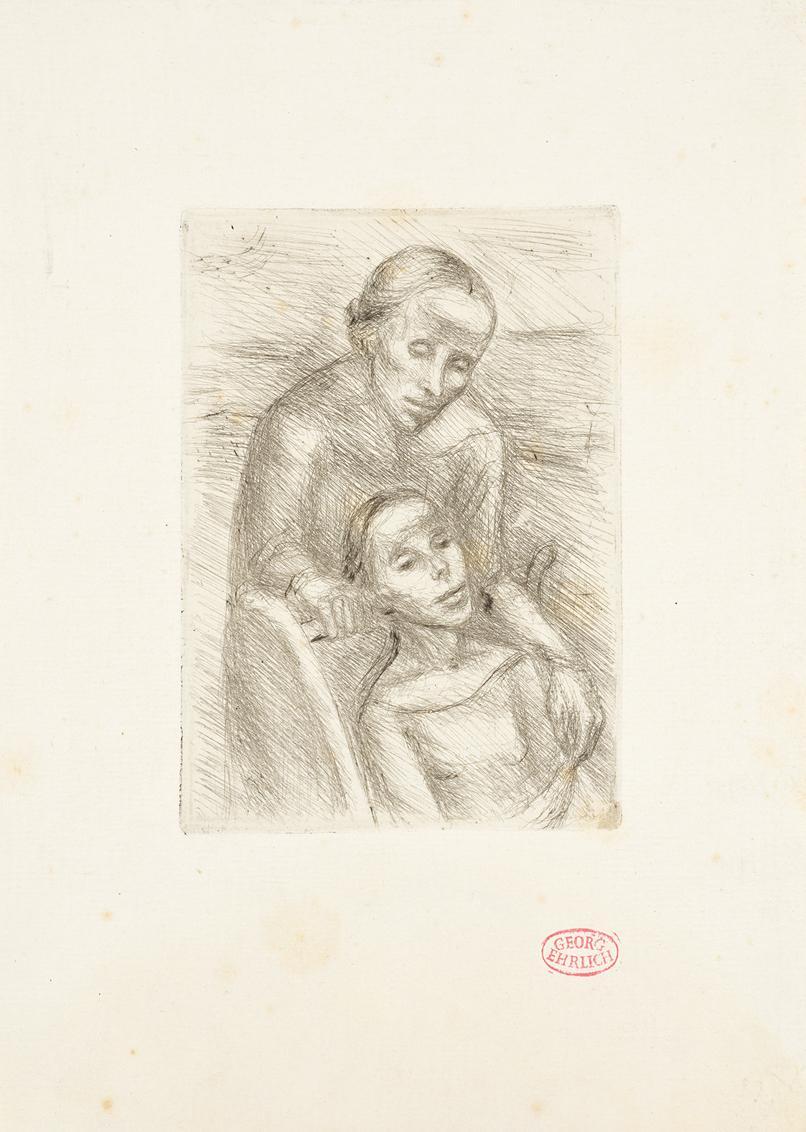 Georg Ehrlich, Zwei Damen, Radierung, Blattmaße: 26 × 18,6 cm, Belvedere, Wien, Inv.-Nr. 10265/…