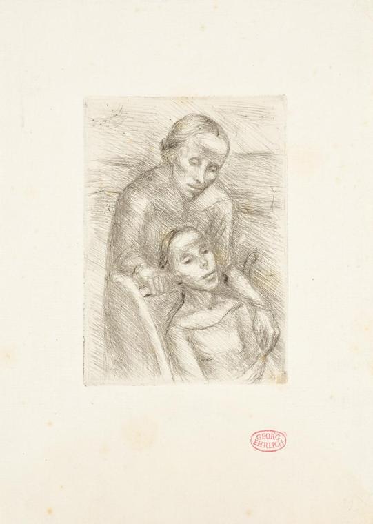 Georg Ehrlich, Zwei Damen, Radierung, Blattmaße: 26 × 18,6 cm, Belvedere, Wien, Inv.-Nr. 10265/…