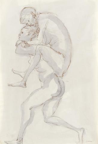 Georg Ehrlich, Jugend und Alter, 1964, Feder in Braun, laviert, Blattmaße: 48 × 33 cm, Belveder…