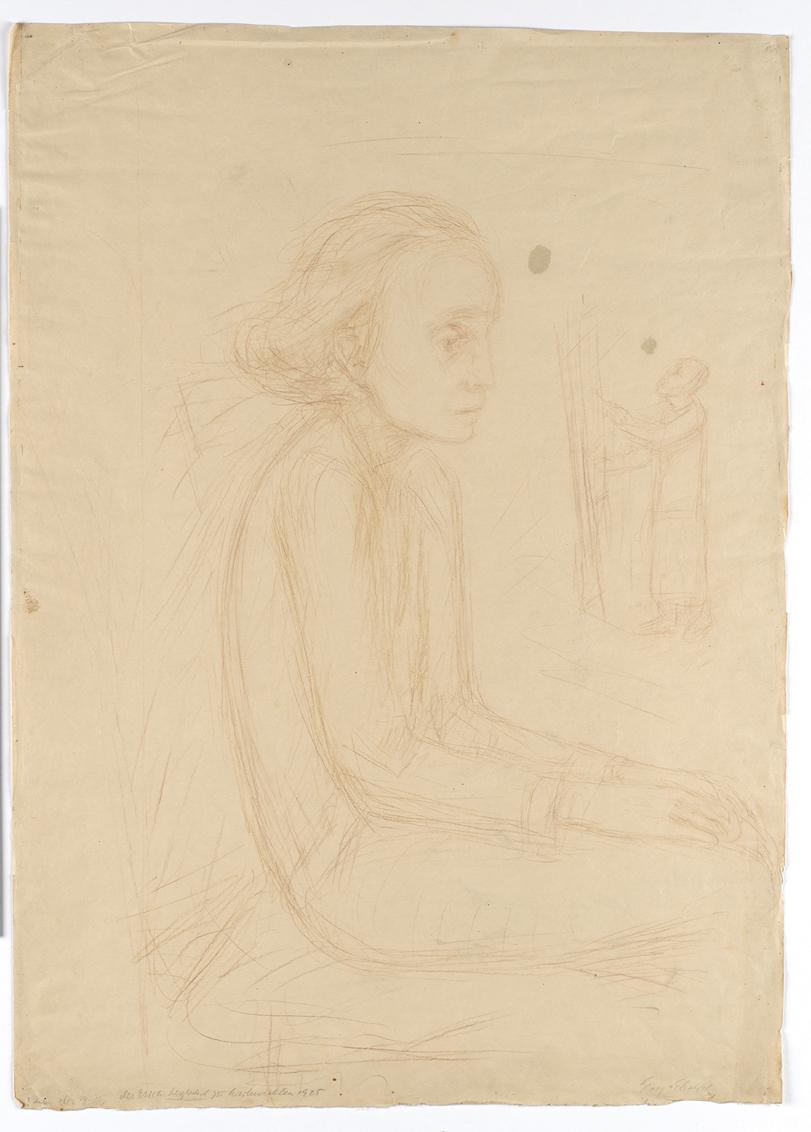Georg Ehrlich, Der Maler, 1925, Röthel, Blattmaße: 69,3 × 50,2 cm, Belvedere, Wien, Inv.-Nr. 10…