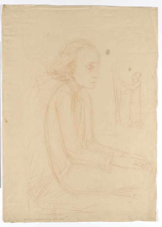 Georg Ehrlich, Der Maler, 1925, Röthel, Blattmaße: 69,3 × 50,2 cm, Belvedere, Wien, Inv.-Nr. 10…