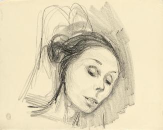 Georg Ehrlich, Maria Orska am Totenbett, 1930, Kohle, Blattmaße: 41 × 32,8 cm, Belvedere, Wien,…