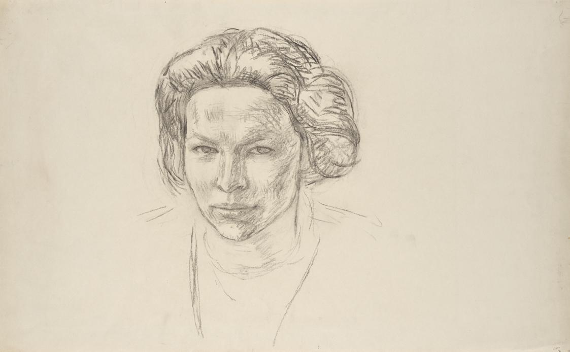 Walther Gamerith, Damenbildnis, undatiert, Kohle auf Papier, 45,5 x 73 cm, Belvedere, Wien, Inv…