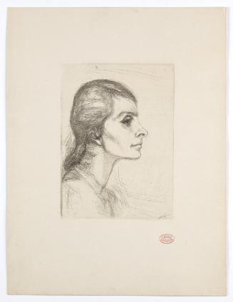 Georg Ehrlich, Frauenbildnis im Profil, undatiert, Radierung, Belvedere, Wien, Inv.-Nr. 10265/3…