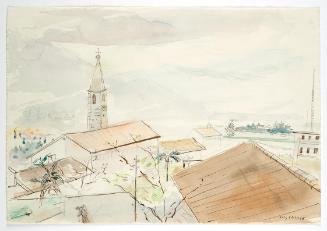 Georg Ehrlich, Ascona, 1964/1965, Aquarell, Bleistift, Tusche auf Papier, Blattmaße: 33 × 47,9 …