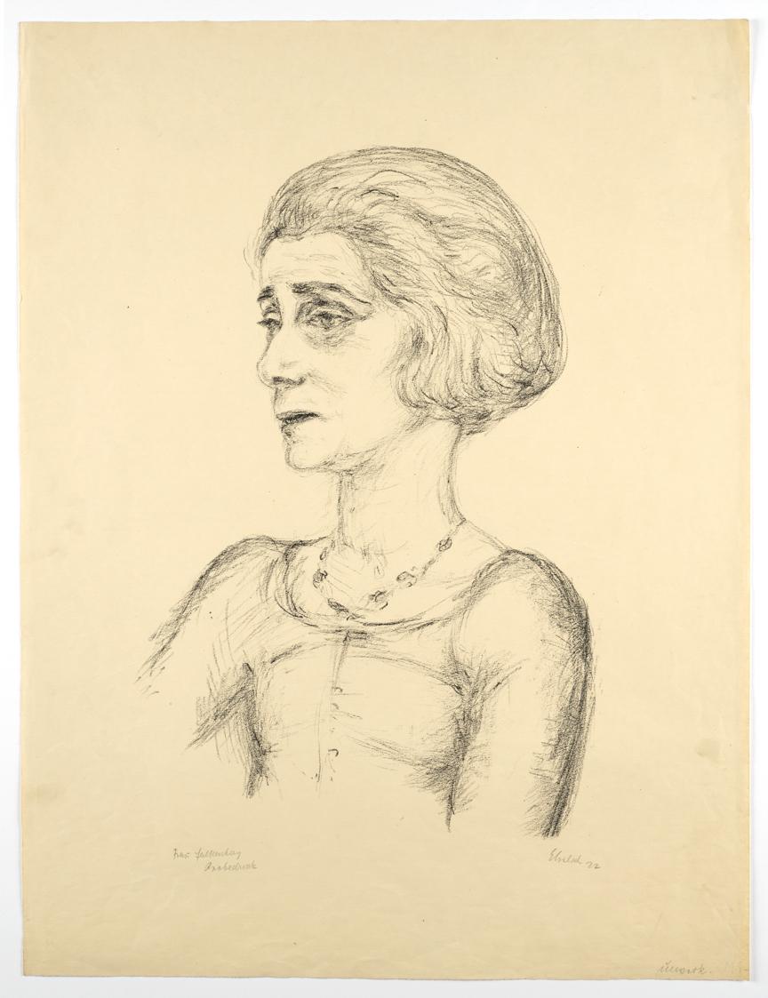 Georg Ehrlich, Porträt Frau Falkenberg, 1922, Lithografie (?), Blattmaße: 65,1 × 49,7 cm, Belve…