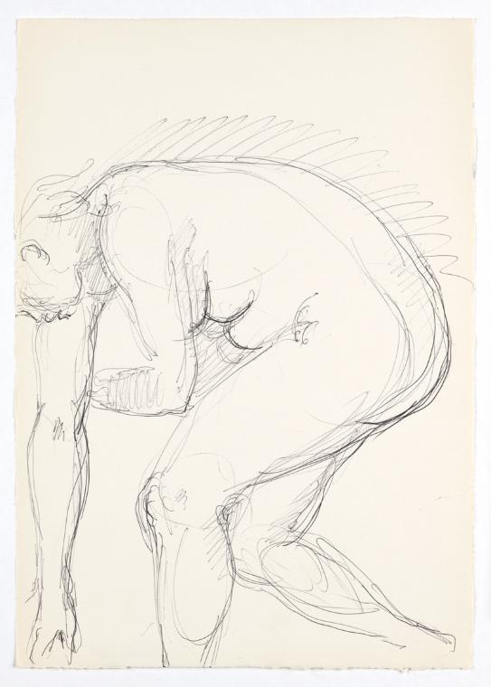 Georg Ehrlich, Frauenakt, undatiert, Kugelschreiber auf Papier, Blattmaße: 29,6 × 20,7 cm, Belv…