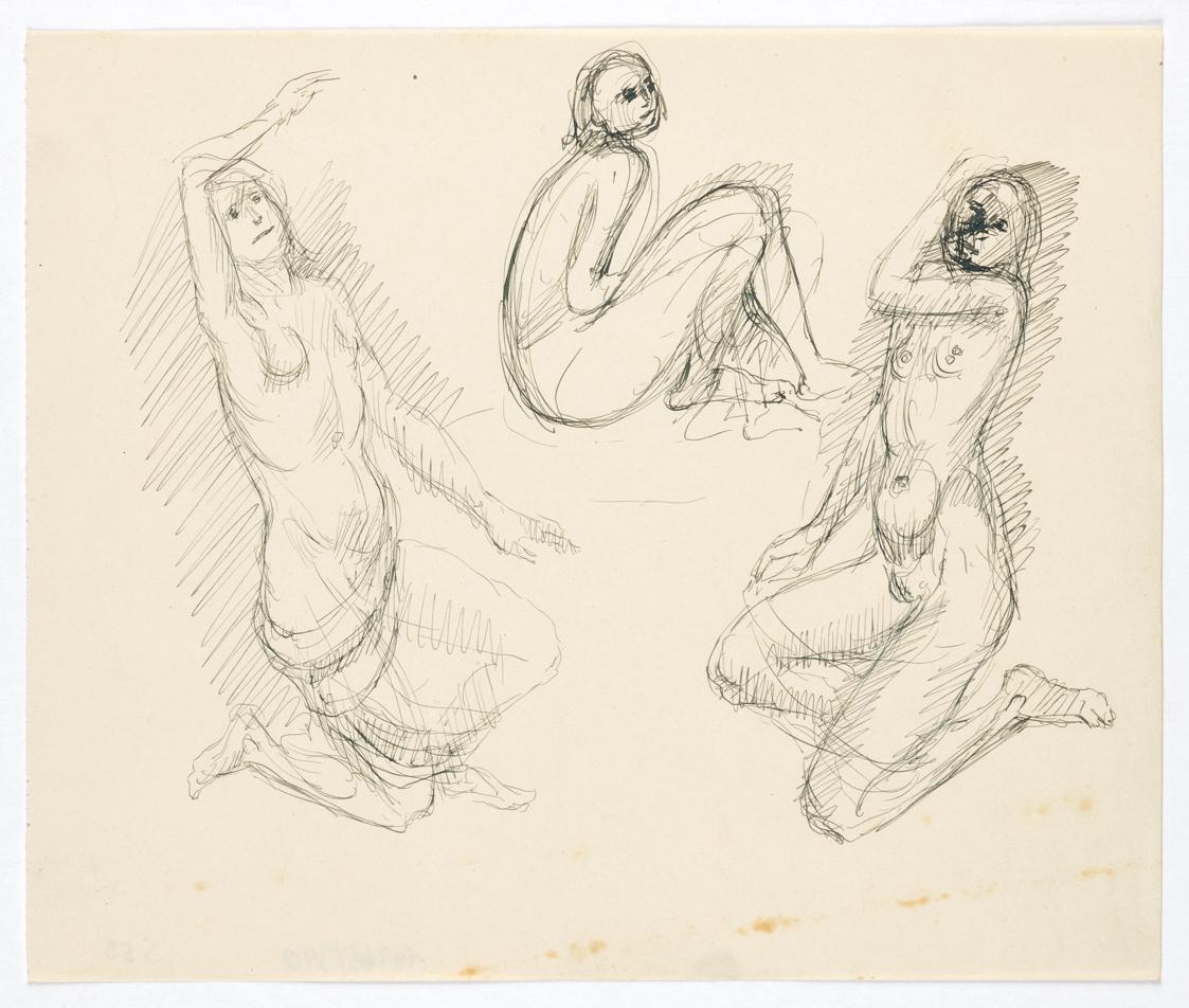 Georg Ehrlich, Drei Frauenakte, undatiert, Tusche auf Papier, Blattmaße: 20,7 × 24,7 cm, Belved…