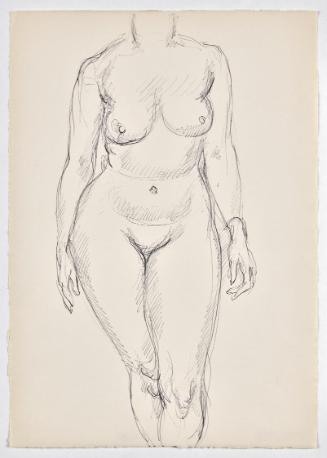 Georg Ehrlich, Weiblicher Akt, undatiert, Kugelschreiber auf Papier, Blattmaße: 29,7 × 20,9 cm,…