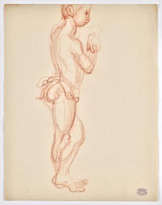 Georg Ehrlich, Stehender Knabe, undatiert, Rötel auf Papier, Blattmaße: 31,5 × 24,5 cm, Belvede…