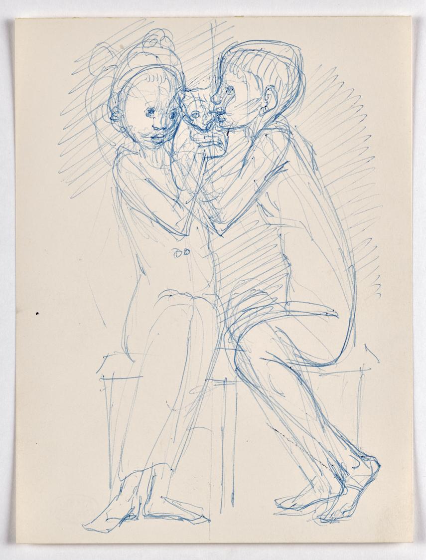 Zwei sitzende Kinder mit Baby