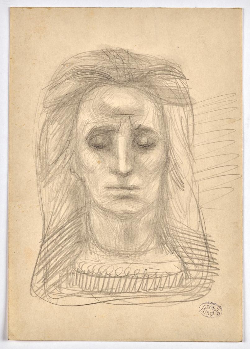 Georg Ehrlich, Frauenbüste, undatiert, Bleistift auf Papier, Blattmaße: 24,1 × 16,9 cm, Belvede…