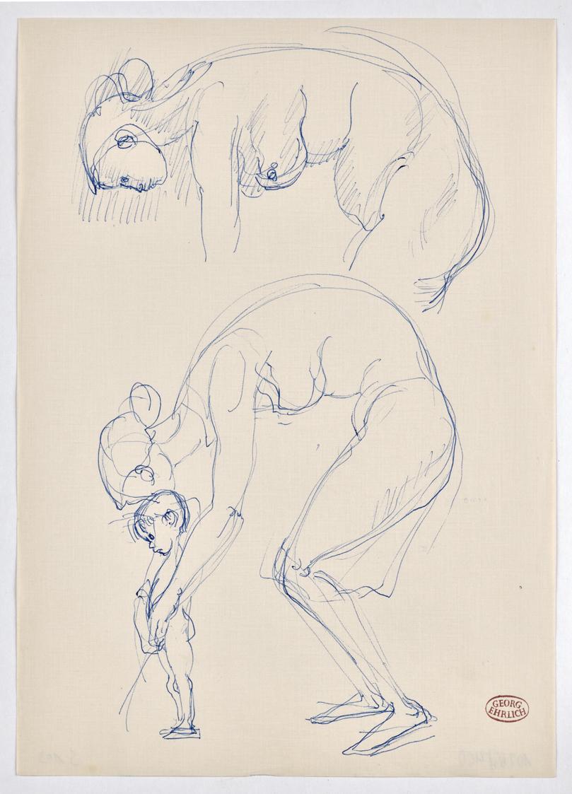 Mutter mit pissendem Knaben