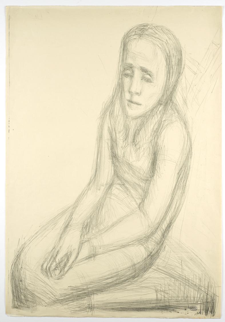 Georg Ehrlich, Sitzende Frau, undatiert, Lithografie auf Papier, Blattmaße: 70,5 × 48,8 cm, Bel…