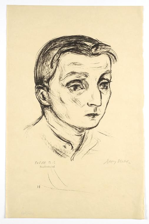 Georg Ehrlich, Porträt M. S., undatiert, Lithografie auf Papier, Blattmaße: 50,2 × 32,6 cm, Bel…