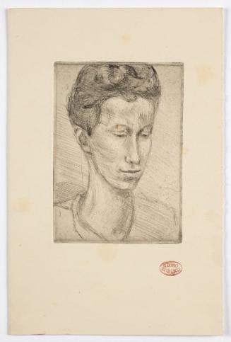 Georg Ehrlich, Porträt im Halbprofil, undatiert, Radierung auf Papier, Belvedere, Wien, Inv.-Nr…