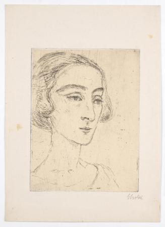 Georg Ehrlich, Bildnis einer jungen Frau im Halbprofil, 1923, Radierung auf Papier, Belvedere, …