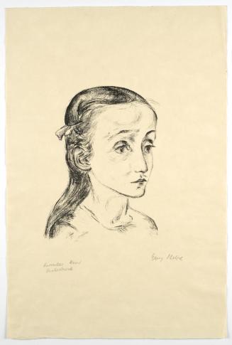 Georg Ehrlich, Mädchenbildnis im Halbprofil, undatiert, Lithografie auf Papier, Blattmaße: 52,3…