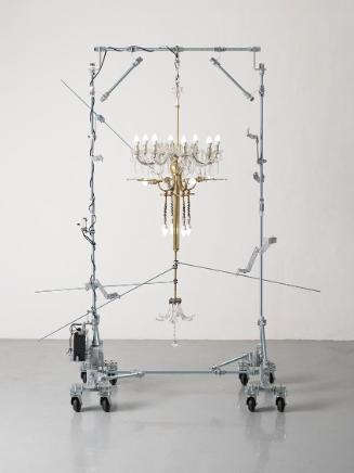 Marina Faust, ambulant # 05, 2022, Metall, galvanisiertes Metall, Aluminium, Messing, Glas, LED…