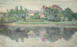 Walther Gamerith, Schloss am See, um 1918, Öl auf Karton, 25 × 39,5 cm, Belvedere, Wien, Inv.-N…