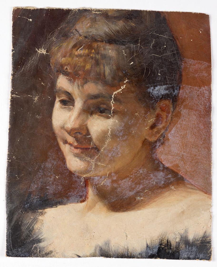 Walther Gamerith, Porträtstudie einer Dame, vor 1949, Öl auf Leinwand, 29,5 × 24 cm, Belvedere,…