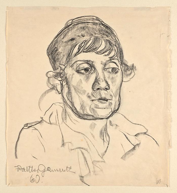 Walther Gamerith, Porträt einer älteren Dame, 1960, Kohle auf Papier, 44 x 54 cm, Belvedere, Wi…