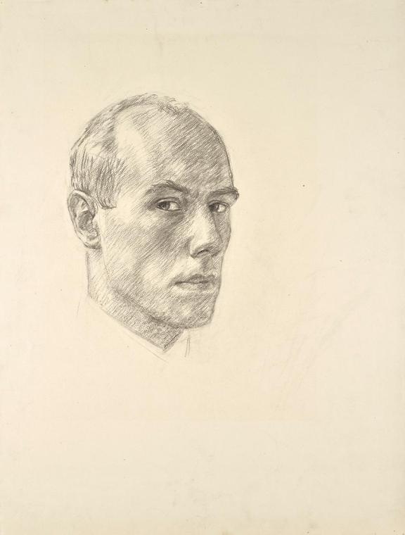 Walther Gamerith, Selbstporträt, 1928, Kohle auf Papier, 58,5 x 44,5 cm, Belvedere, Wien, Inv.-…