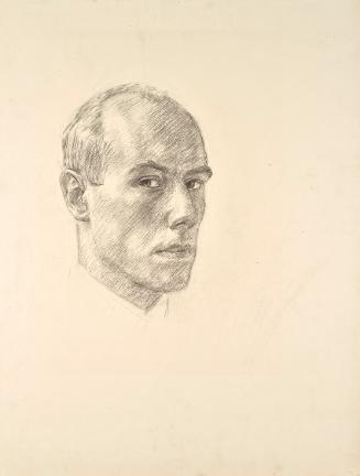 Walther Gamerith, Selbstporträt, 1928, Kohle auf Papier, 58,5 x 44,5 cm, Belvedere, Wien, Inv.-…
