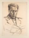 Walther Gamerith, Der Kunsthistoriker Fritz Novotny, undatiert, Kohle auf Papier, 69 x 51 cm, B…