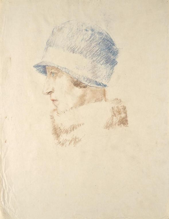Walther Gamerith, Dame mit Hut, undatiert, Pastell auf Papier, 60,5 x 47 cm, Belvedere, Wien, I…