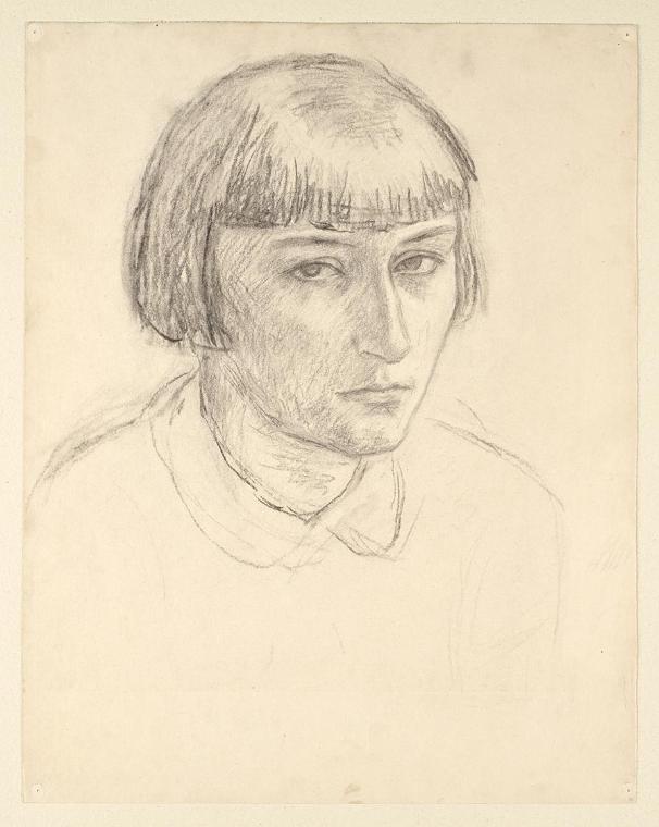 Walther Gamerith, Mädchenbildnis, undatiert, Kohle auf Papier, 48,5 x 38 cm, Belvedere, Wien, I…