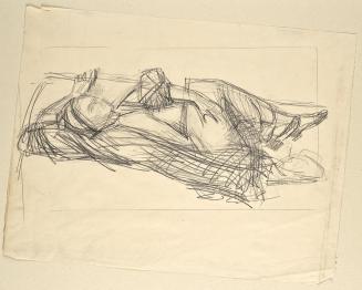 Walther Gamerith, Grete Gamerith auf Couch, undatiert, Bleistift auf Papier, 38,5 x 50,5 cm, Be…