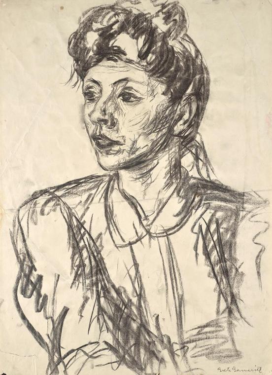 Grete Gamerith, Damenbildnis, undatiert, Kohle auf Papier, 60 x 43,5 cm, Belvedere, Wien, Inv.-…