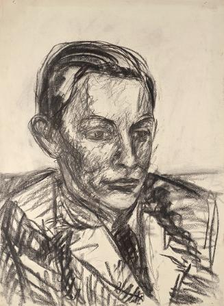 Grete Gamerith, Herrenbildnis, undatiert, Kohle auf Papier, 60 x 44 cm, Belvedere, Wien, Inv.-N…