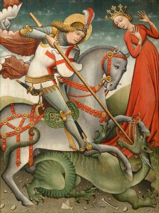 Thomas von Villach, Drachenkampf des hl. Georg, um 1490/1495, Malerei auf Holz, ungerahmt: 97,2…